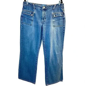 Natural Reflections Size 12 or 14  Wide Leg Medium Wash Jeans Waist 35"